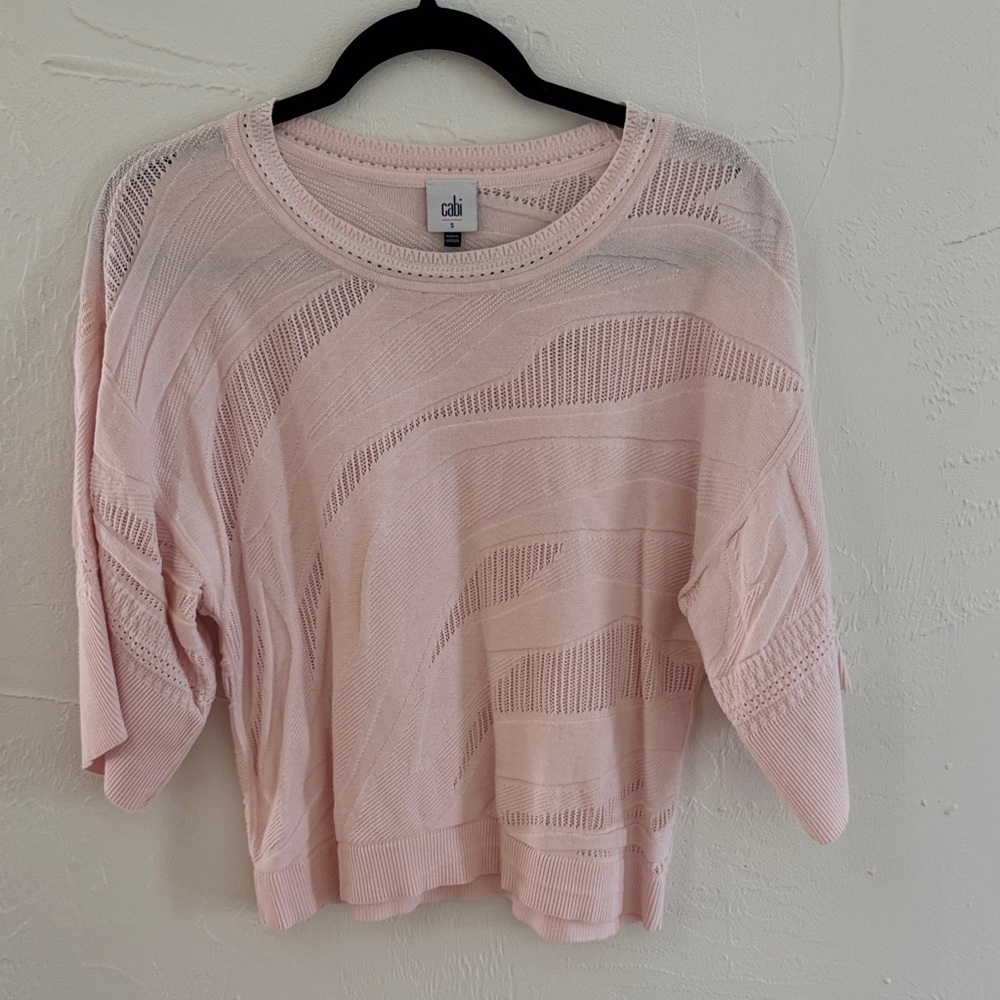 💕Cabi Lightweight Cotton Sweater Soft Pink💕